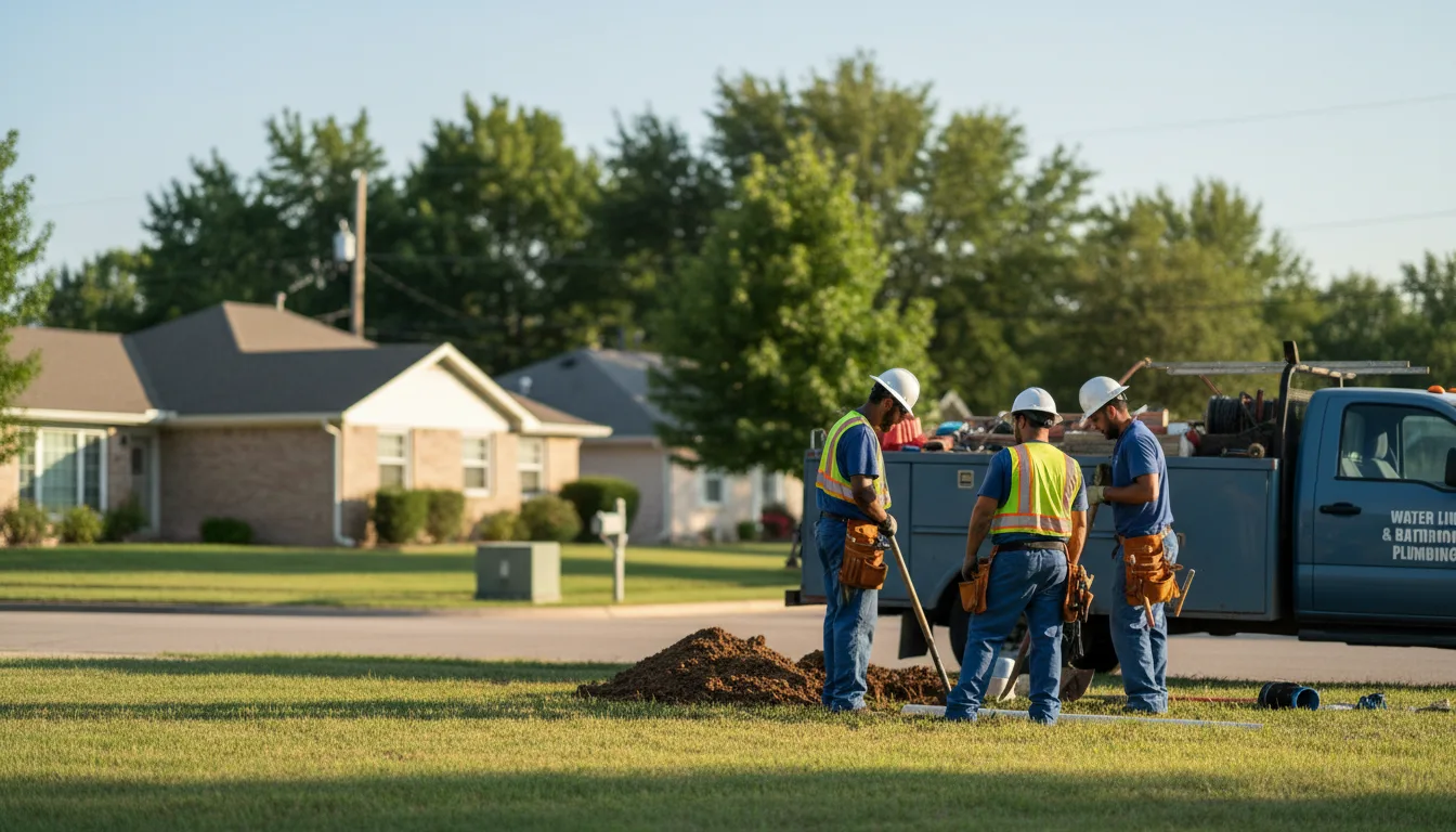 Residential water line and bathroom plumbing service in Edson, KS